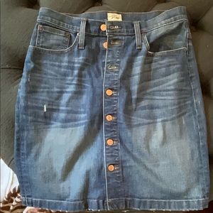 J Crew denim mini skirt